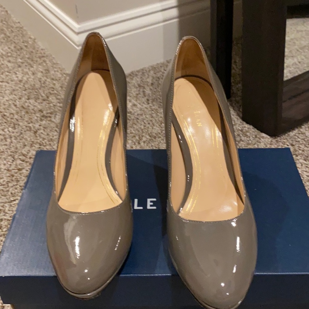 Cole Haan Patent Gray Heels